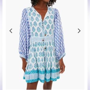 Oliphant Tie Front Mini Dress - size LARGE - NWT